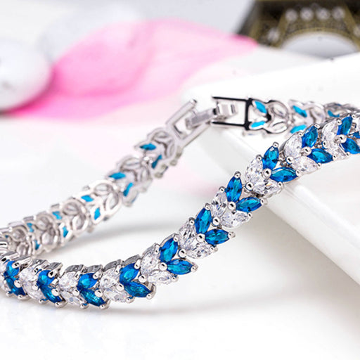 Jewelry WholesaleWholesale Natural Crystal Zircon Marquise Wheat Ear Bracelet Tennis Chain JDC-BT-ShengY005 Bracelet 神韵 %variant_option1% %variant_option2% %variant_option3%  Factory Price JoyasDeChina Joyas De China