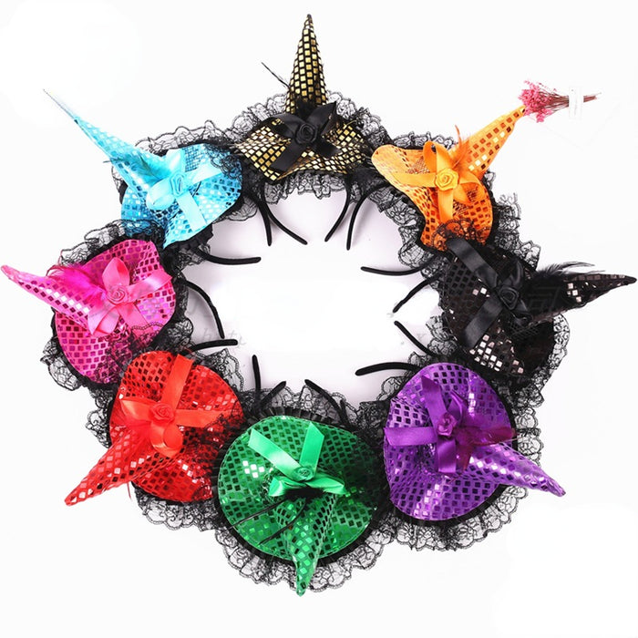 Wholesale Halloween Headband Decoration Witch Hat  MOQ≥2 JDC-HD-ShengX005