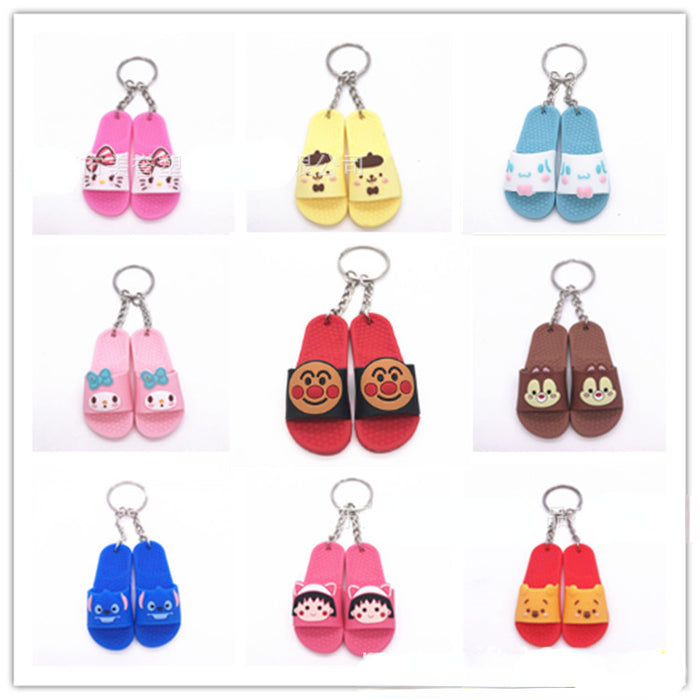 Wholesale Random Cartoon Mini Slippers Silicone Keychain (F) MOQ≥5 JDC-KC-MeiYu002