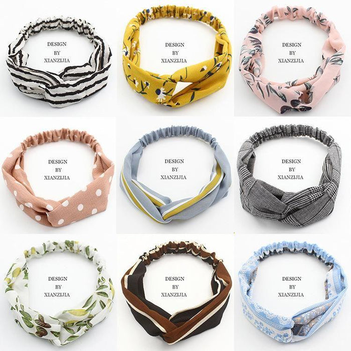 Bulk Jewelry Cross hair band simple elastic wash hair accessories hair band floral fabric hair band wholesale JDC-HD-h018 Wholesale factory from China YIWU China