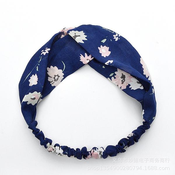 Bulk Jewelry Cross hair band simple elastic wash hair accessories hair band floral fabric hair band wholesale JDC-HD-h018 Wholesale factory from China YIWU China