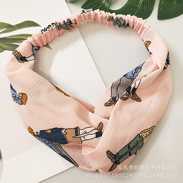 Bulk Jewelry Cross hair band simple elastic wash hair accessories hair band floral fabric hair band wholesale JDC-HD-h018 Wholesale factory from China YIWU China