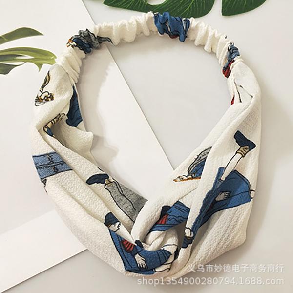 Bulk Jewelry Cross hair band simple elastic wash hair accessories hair band floral fabric hair band wholesale JDC-HD-h018 Wholesale factory from China YIWU China