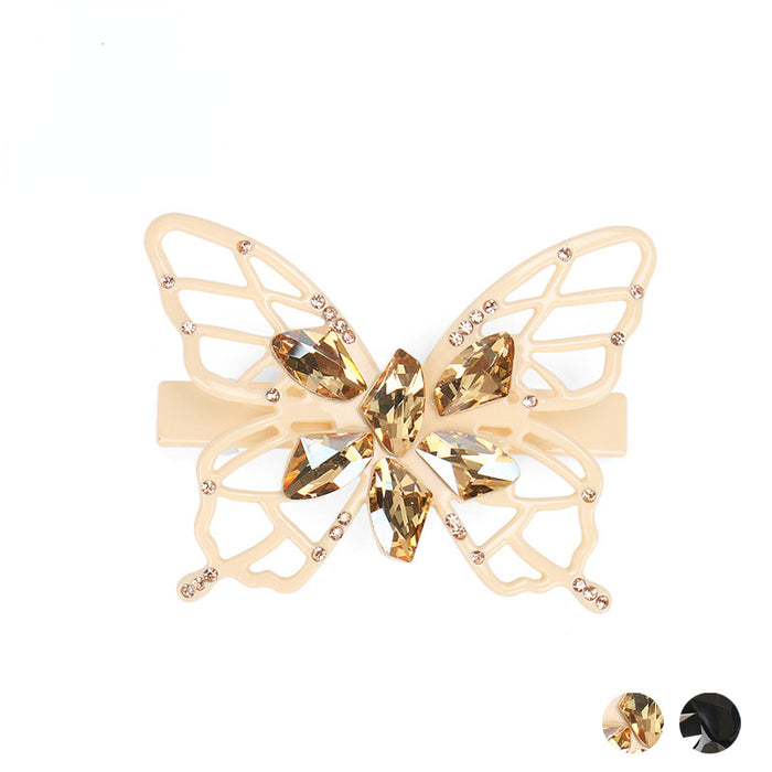 Wholesale Hair Clips Acetate Sheet Hollow Butterfly High-grade Austrian Diamond MOQ≥2 JDC-HC-jinhe002