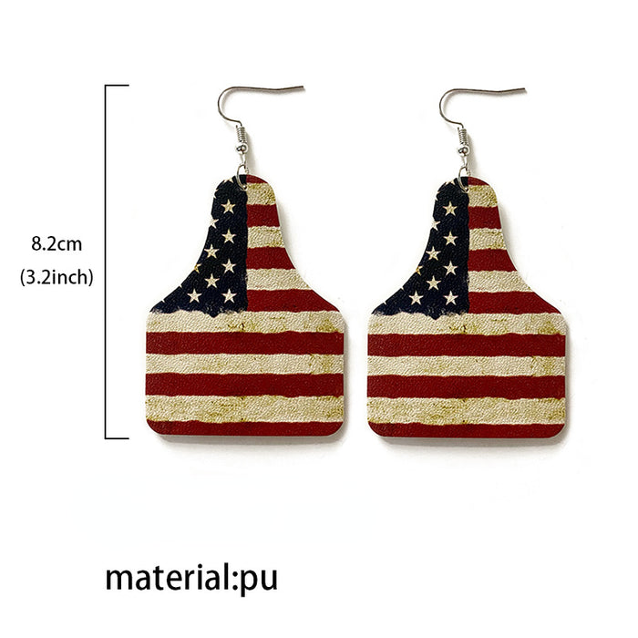 Wholesale Earrings Leather Flag Sun Flower Print Earrings 2 pairs JDC-ES-Qunyi016