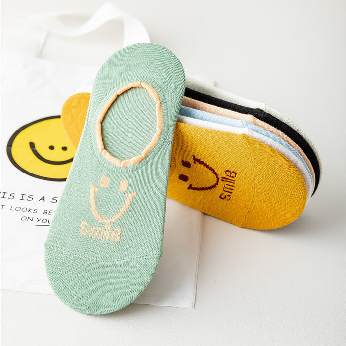 Jewelry WholesaleWholesale Smiley Cotton Anti-Slip Invisible Socks Women's Short Socks JDC-SK-BuZL008 Sock 步之蓝 %variant_option1% %variant_option2% %variant_option3%  Factory Price JoyasDeChina Joyas De China