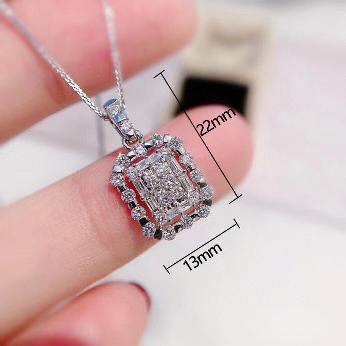 Wholesale Necklace Copper Zircon Square MOQ≥2 JDC-PREMCAOS-NE-019