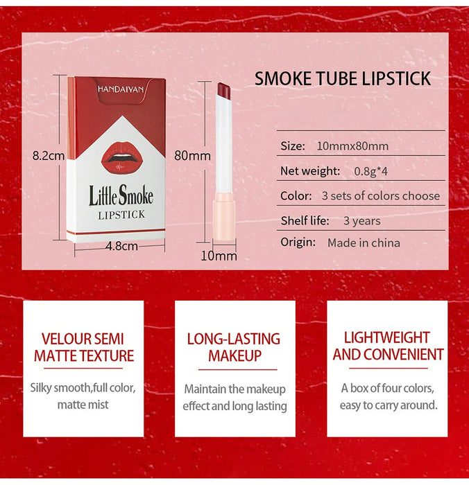 Wholesale Cigarette Matte Velvet Matte Moisturizing Lipstick Set JDC-MK-HDY017