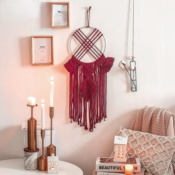 Jewelry WholesaleWholesale Cotton Thread Woven Iron Hoop Tapestry Dreamcatcher JDC-DC-XR015 Dreamcatcher 薰然 %variant_option1% %variant_option2% %variant_option3%  Factory Price JoyasDeChina Joyas De China