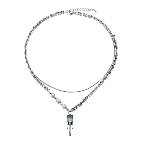 Jewelry WholesaleWholesale Titanium Steel Sapphire Necklace JDC-NE-ShiY005 necklaces 仕缘 %variant_option1% %variant_option2% %variant_option3%  Factory Price JoyasDeChina Joyas De China