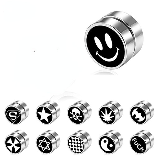 Jewelry WholesaleWholesale Titanium Steel Smiley Magnet Men's Single Ear Clip JDC-ES-GSBSL031 Earrings 宝莎莉娜 %variant_option1% %variant_option2% %variant_option3%  Factory Price JoyasDeChina Joyas De China