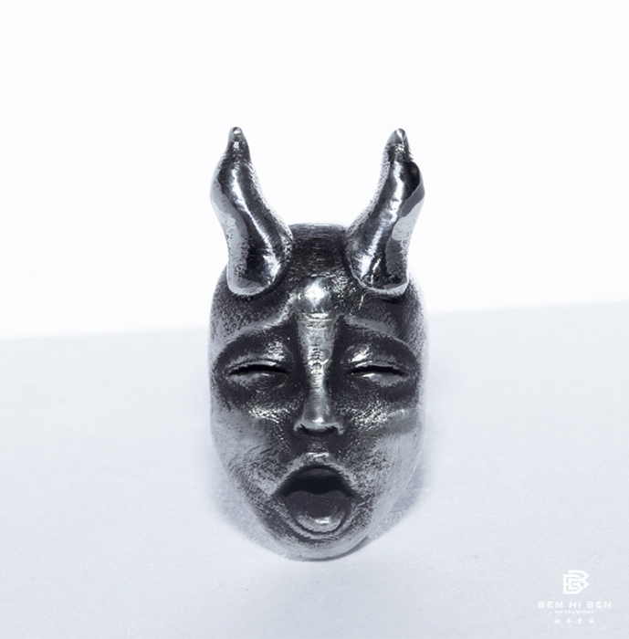 Wholesale Vintage silver-like mask stud earrings JDC-ES-ChuangY001