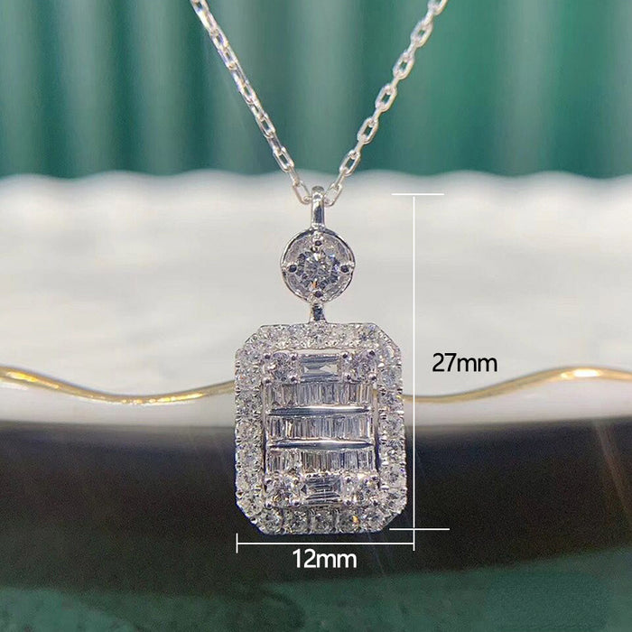 Wholesale Necklace Copper Zircon Square MOQ≥2 JDC-PREMCAOS-NE-007