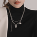 Jewelry WholesaleWholesale Titanium Steel Hip Hop Double Layer Necklace JDC-NE-ShiY007 necklaces 仕缘 %variant_option1% %variant_option2% %variant_option3%  Factory Price JoyasDeChina Joyas De China