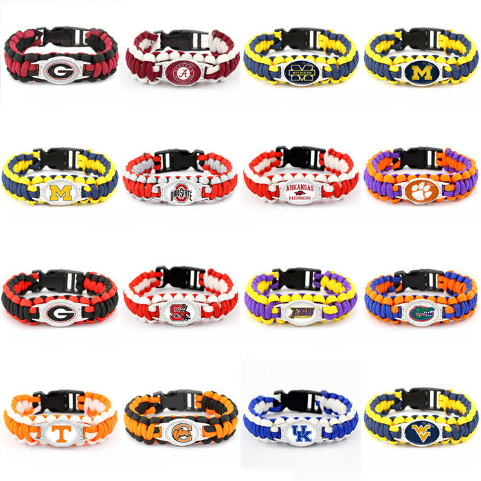 Wholesale Sports Style Rugby Team Woven Bracelets JDC-BT-BaB021