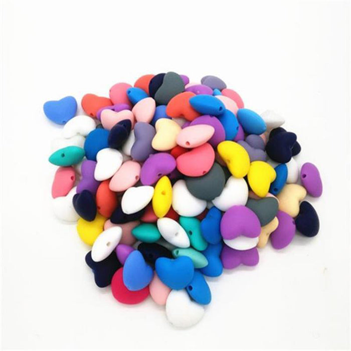 Wholesale 100pcs Food Grade Small Heart Silicone Beads JDC-BDS-YueX003