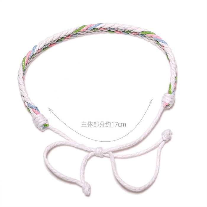 Wholesale Hand Woven Cotton Linen Chevron Bracelet MOQ≥2 JDC-BT-QianY004