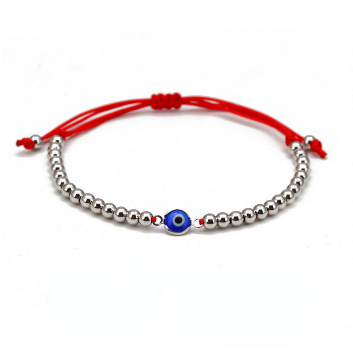 Wholesale Blue Eyes Copper Bead Braided Adjustable Bracelet JDC-BT-YingH013