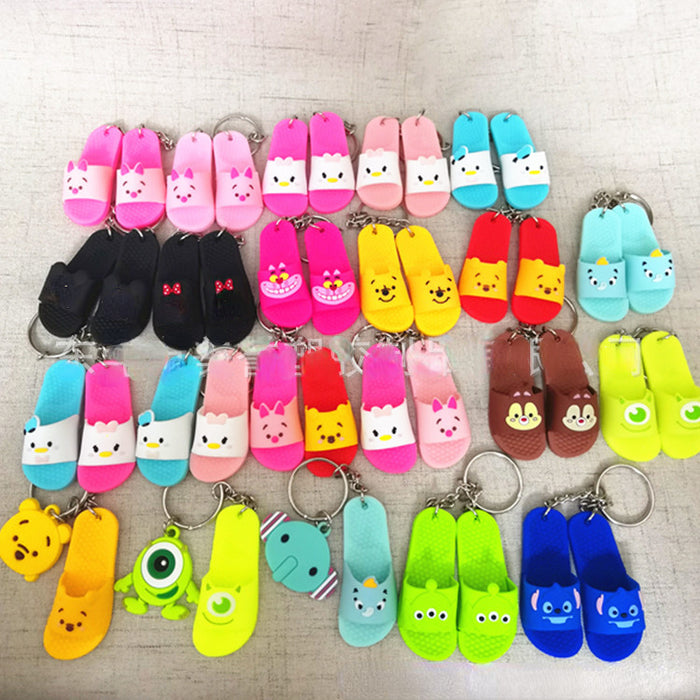 Wholesale Random Cartoon Mini Slippers Silicone Keychain (F) MOQ≥5 JDC-KC-MeiYu002