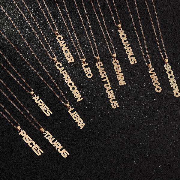 Bulk Jewelry English Twelve Constellation Necklace Clavicle Chain Wholesale JDC-NE-e002 Wholesale factory from China YIWU China