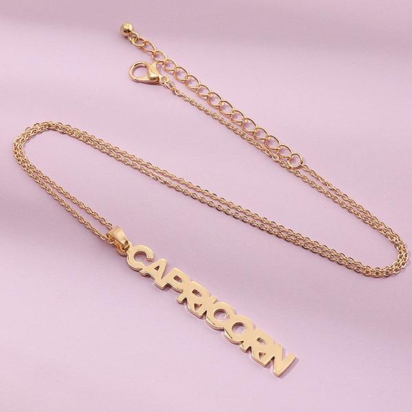 Bulk Jewelry English Twelve Constellation Necklace Clavicle Chain Wholesale JDC-NE-e002 Wholesale factory from China YIWU China