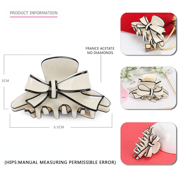 Wholesale Hair Clips Acetate Sheet Bow MOQ≥2 JDC-HC-jinhe005