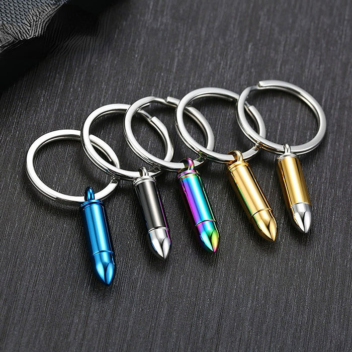 Wholesale Stainless Steel Bullet Openable Keychain MOQ≥2 JDC-KC-QXS001