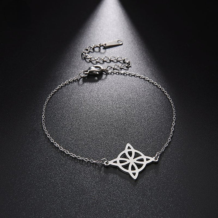 Wholesale Bracelet Stainless Steel Openwork Flower Adjustable JDC-BT-QiJu002