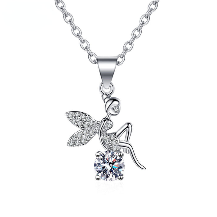 Wholesale Angel Hot Sale Micro Set 3A Zircon Pendant Necklace JDC-NE-BLX057