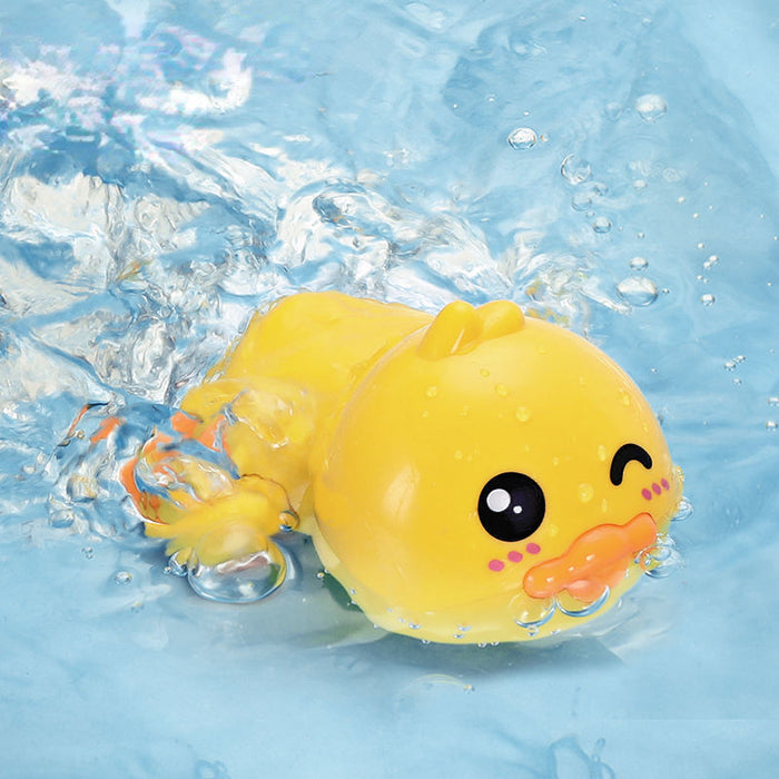 Wholesale Toys Bath Play Water Chain Clockwork Parent-Child Interactive Little Yellow Duck JDC-FT-JINyu001