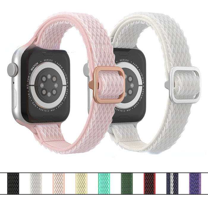 Wholesale Strap Nylon AppleWatch Woven Double Circle Wave Pattern Strap MOQ≥2 JDC-WD-KuYue005