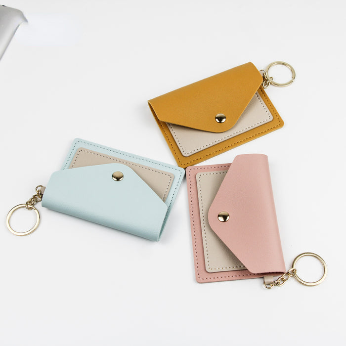 Wholesale PU Leather Candy Color Wallet Keychain MOQ≥3 JDC-KC-XXZN001