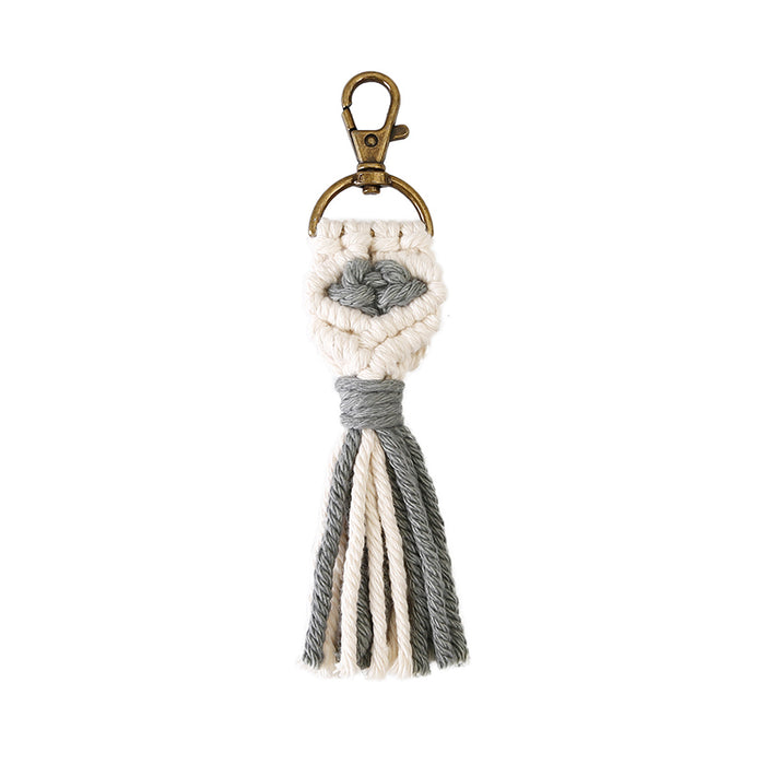 Wholesale Rope Boho Vintage Flow Hand Woven Sue Keychain MOQ≥2 JDC-KC-JM041