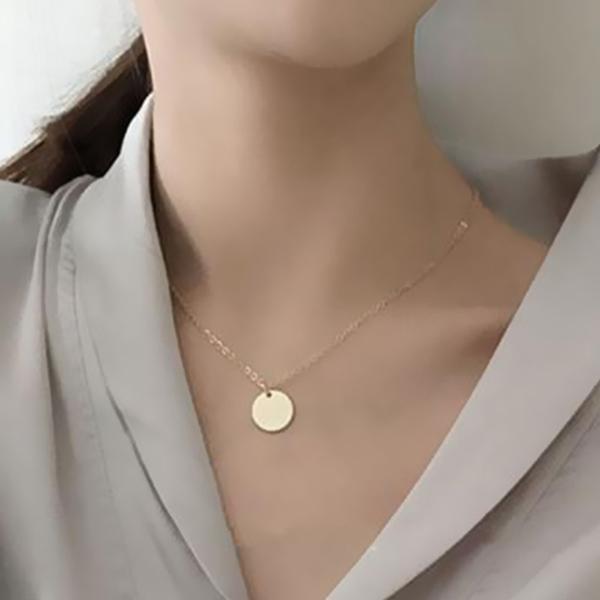 Bulk Jewelry Fashion Disc Elegant Gold Small Disc Short Necklace JDC-NE-b010 Wholesale factory from China YIWU China