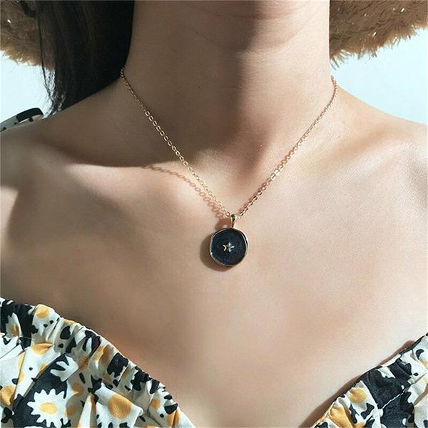 Bulk Jewelry Fashion Drops Stars Moon Alloy Necklace wholesale JDC-NE-e003 Wholesale factory from China YIWU China