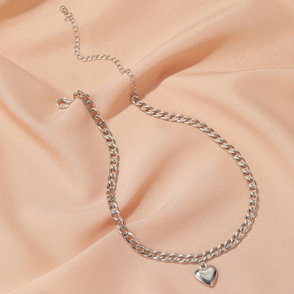 Bulk Jewelry Fashion Punk  Thick Clavicle Chain Simple Love Necklace Trend Peach Heart Necklace wholesale JDC-NE-a051 Wholesale factory from China YIWU China