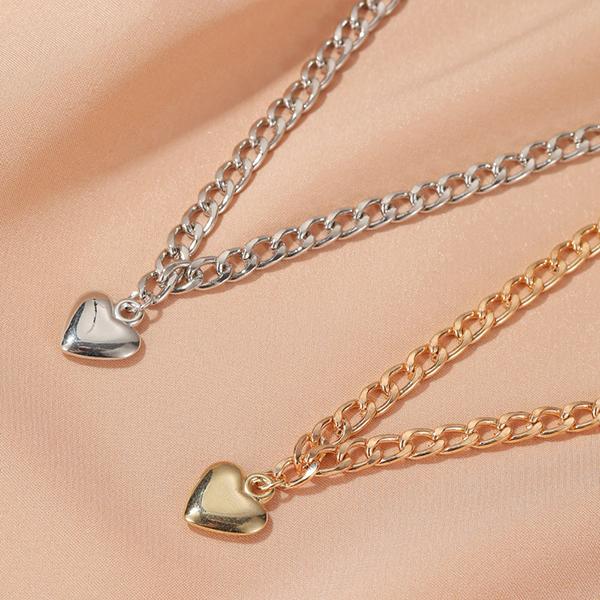 Bulk Jewelry Fashion Punk  Thick Clavicle Chain Simple Love Necklace Trend Peach Heart Necklace wholesale JDC-NE-a051 Wholesale factory from China YIWU China