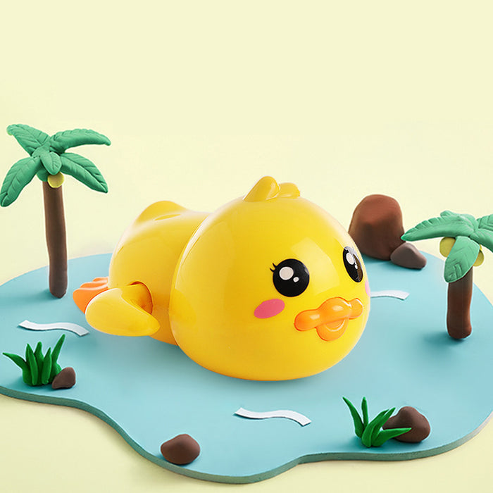 Wholesale Toys Bath Play Water Chain Clockwork Parent-Child Interactive Little Yellow Duck JDC-FT-JINyu001