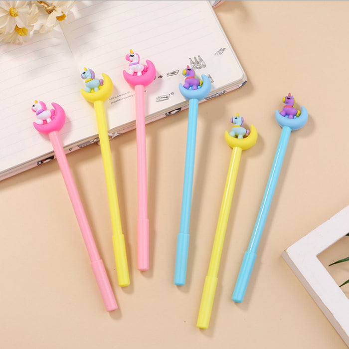 Wholesale Cartoon Moon Pony Plastic Silicone Ballpoint Pen MOQ≥4 JDC-BP-RuiY001