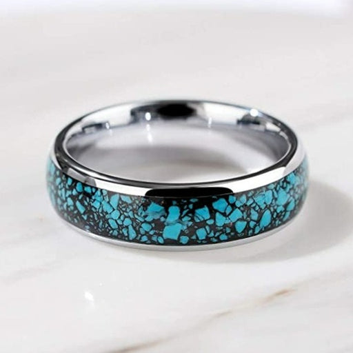 Jewelry WholesaleWholesale Titanium Steel Turquoise Opal Ring MOQ≥2 JDC-RS-ZJJ006 Rings 周俊俊 %variant_option1% %variant_option2% %variant_option3%  Factory Price JoyasDeChina Joyas De China