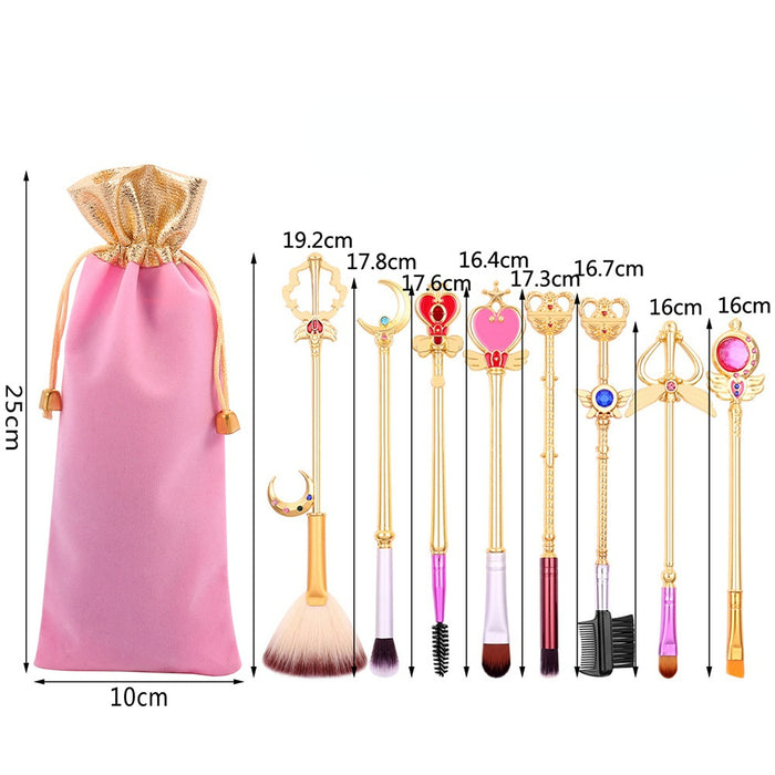 Wholesale Cartoon Metal Manmade Fiber Makeup Brush Set (M) MOQ≥3 JDC-MB-GYu003