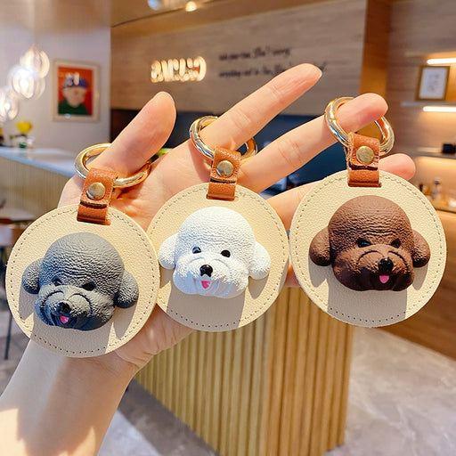 Jewelry WholesaleWholesale Cartoon Leather Teddy Hardware Keychain JDC-KC-BaiM002 Keychains 百茂 %variant_option1% %variant_option2% %variant_option3%  Factory Price JoyasDeChina Joyas De China