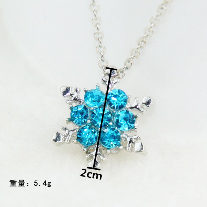 Bulk Jewelry Frozen Gemstone Silver-plated Crystal Snowflake Necklace JDC-NE-b009 Wholesale factory from China YIWU China