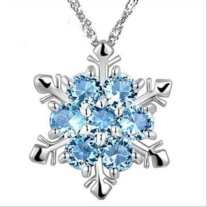 Bulk Jewelry Frozen Gemstone Silver-plated Crystal Snowflake Necklace JDC-NE-b009 Wholesale factory from China YIWU China