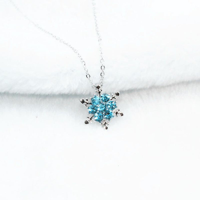 Bulk Jewelry Frozen Gemstone Silver-plated Crystal Snowflake Necklace JDC-NE-b009 Wholesale factory from China YIWU China