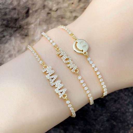 Bulk Jewelry Gold alloy smile expression Bracelet JDC-BT-AS12 Wholesale factory from China YIWU China