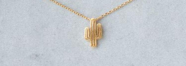 Bulk Jewelry Golden alloy cactus Necklace JDC-NE-A319 Wholesale factory from China YIWU China