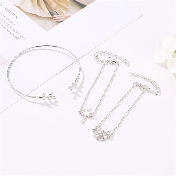 Bulk Jewelry Hollow leaf cat three-piece bracelet wholesale JDC-BT-a004 Wholesale factory from China YIWU China