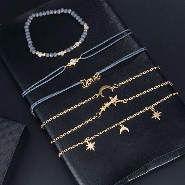 Bulk Jewelry Pentagram Moon Letter Bracelet Wholesale JDC-BT-004 Wholesale factory from China YIWU China