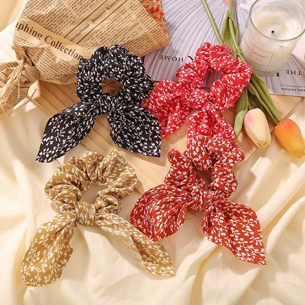 Bulk Jewelry Rabbit ears leopard hair tie wholesale DJC-HS-f054 Wholesale factory from China YIWU China